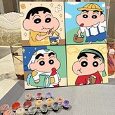 蠟筆小新KK729,【20×20內框+畫筆+顏料+膠膜】 × 1個