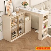 奶油杏,【0.8米櫃+1米移動桌】金色框玻璃 × 1個