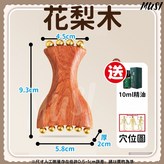 黃銅臉部按摩器-花梨木+穴位圖+精油 × 1個