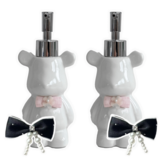 화이트 곰돌이+리본 2개