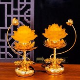 新琉璃盛蓮8.5寸一對/高21七彩 × 1個