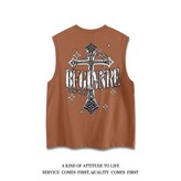 背心119鎖鏈十字架咖啡色2XL 建議130-150斤 × 1個