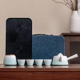 海浪側把壺茶具小套組—漸變藍 × 1個