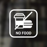 09 NO FOOD 사각 영어 화이트 × 1개