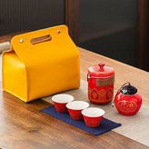 紅色一壺三杯+茶葉罐 大黃包 × 1個