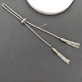 4mm 얇은 더블홀 스트라이프 60cm 실버 × 1개