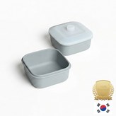 소형 사각 2P / 바디:그레이 / 뚜껑:반투명 × 1개