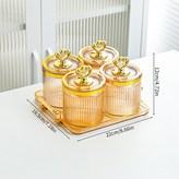 琥珀4格4點心圓密封罐-托盤 × 1個