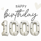 블랙리본 70cm 숫자 1000 세트