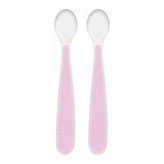 柔軟矽膠幼兒湯匙2入 柔粉 × 1支