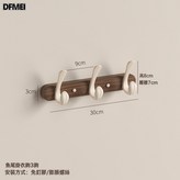 胡桃木實心排鉤-奶白色3鉤(免打孔/打孔雙用):如圖 × 1個