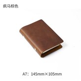 棕色皮面活頁本 A7款14*11cm, 木色牛皮紙 橫線內頁80張+墊板+收納 × 1個