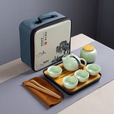 四方包前程西施壺綠色黑盤茶葉罐:如圖所示755 × 1個