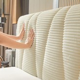 奶油白兔兔絨,長1.2m牀頭罩適高70厚28內牀頭 × 1個