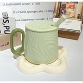 陶瓷木紋杯【淺綠320ML+杯+蓋】 × 1個