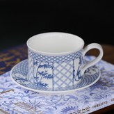 北3-青花方圓杯+碟 - 四君子,200-280Ml × 1個