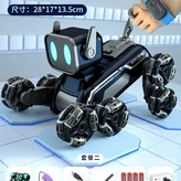 升級黑黑藍色 手勢雙控 遙控機器狗 手柄 手錶 八輪特技 音樂燈光10 × 1個