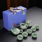 哥窯茶具套組如意壺藍禮盒:如圖所示613 × 1個