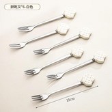 白色餅乾水果叉6只裝 × 1套