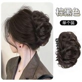 古風花苞丸子頭 棕黑色 抓夾款 × 1個