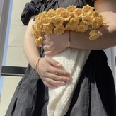 材料包 乳白 雞黃花束毯子 40*40 × 1個