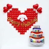 17)시나모롤 빅하트풍선세트 케익형 × 1세트