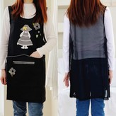 망사-소녀앞치마-블랙 × 1개