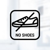 12 NO SHOES 사각 영어 블랙 × 1개