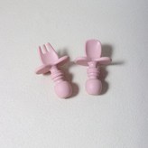 ins淺粉硅膠短柄叉勺 × 1個