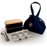 블랙웜스텐+블랙 로고가방+세칸분리스텐 세트 × 1세트