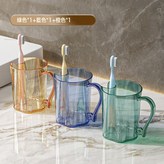 3口之家【橙色+綠色+藍色】帶牙刷瀝水槽:默認項 × 1個