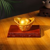 一錠發財元寶 仿木底座 × 1個