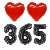 10숫자풍선블랙(소)/365+하트레드(18inch)2P