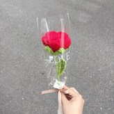 레드 동그란 장미 × 1개