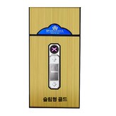 담배케이스플라즈마라이터슬림형-골드 × 1개