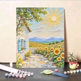 LC-2732向日葵30x40cm無框單畫布+顏料+畫筆 × 1個