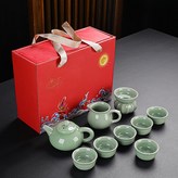 哥窯茶具套裝仿古壺紅禮盒:如圖所示611 × 1個
