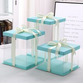 4寸單層17*17*12 / 不含絲帶 藍色 × 1套