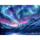 오로라 속의 사슴