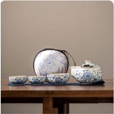 青花汝窯一壺三杯（纏枝蓮）快客杯,200毫升 × 1個