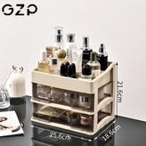 三層 高質量/化妝品頂/加2層抽格 ,GZP-奶茶色 超大26cm面寬 抽屜式 × 1個