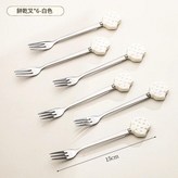 白色餅乾水果叉6只裝 × 1個