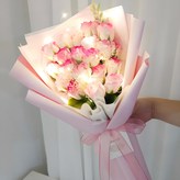 20송이 로즈핑크 × 1개