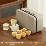 汝窯水墨山水提梁壺公杯茶漏組6杯斗笠杯灰皮包:如圖所示2851 × 1個