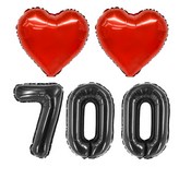 7.숫자풍선블랙(소)/700+하트레드(18inch)2P