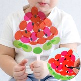 투명 스티커 부채_수박
