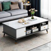 【兩抽圓角】暖白色120*60*40cm,合理分區儲物 寬大置物台面 × 1個