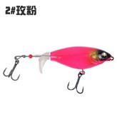 2#玫粉,6.5cm/6g鍍錫加強血槽三本鉤 × 1個