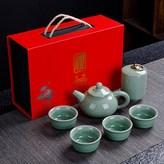 哥窯圓意壺4杯茶葉罐:如圖所示320 × 1個