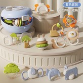 藍色 搖鈴牙膠12件套 + 收納盒 中文彩盒 × 1個